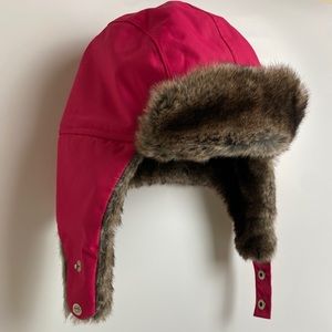 Kids ReimaTec Aviator Winter Hat w/Faux Fur-Pink